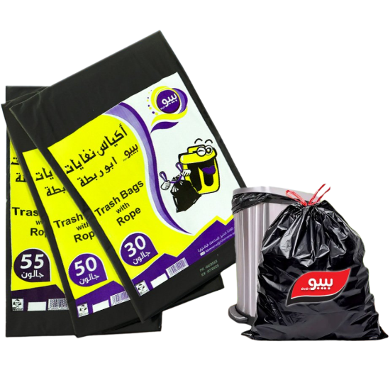 Picture of Bebo Garbage Bags – 55/50/30 Gallons – Large Tie